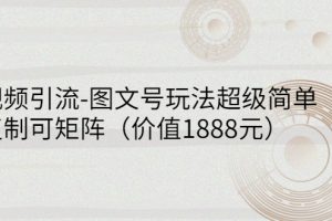 短视频引流-图文号玩法超级简单，可复制可矩阵（价值1888元）