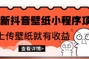 最新抖音壁纸小程序项目，上传壁纸就有收益【躺赚收益】