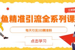 闲鱼+豆瓣：精准引流全系列课程，每天引流200+精准粉（两套教程）