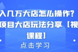 月入几万大店怎么操作？虚拟项目大店玩法