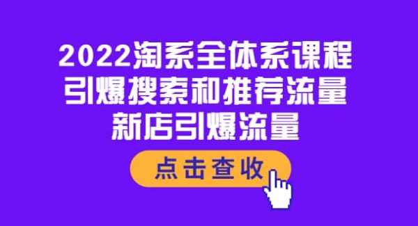 2022淘系全体系课程：引爆搜索和推荐流量，新店引爆流量