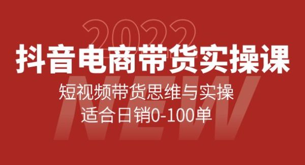 抖音电商带货实操课：短视频带货思维与实操，适合日销0-100单