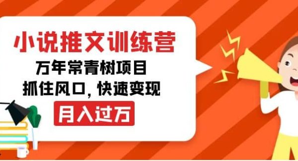 小说推文训练营，万年常青树项目，抓住风口