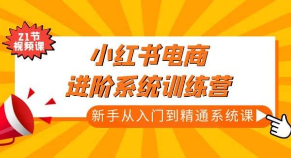 小红书电商进阶系统训练营：新手从入门到精通系统课（21节视频课）