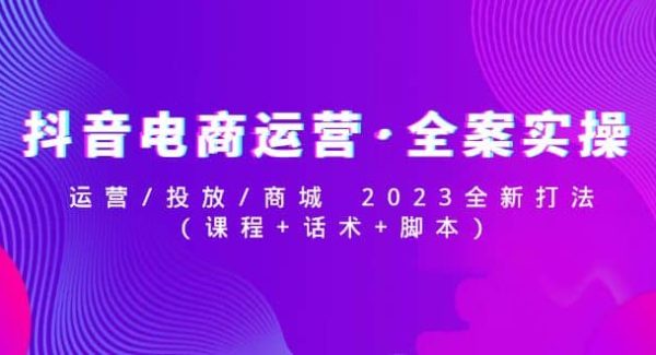 抖音电商运营·全案实操：运营/投放/商城 2023全新打法