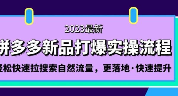 拼多多-新品打爆实操流程：轻松快速拉搜索自然流量，更落地·快速提升