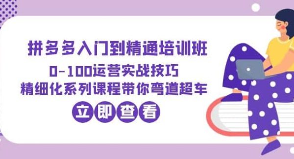 2023拼多多入门到精通培训班：0-100运营实战技巧 精细化系列课带你弯道超车