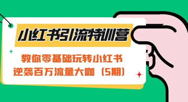 小红书引流特训营-第5期：教你零基础玩转小红书，逆袭百万流量大咖