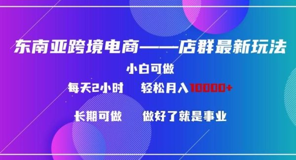 东南亚跨境电商店群新玩法2—小白每天两小时 轻松10000+