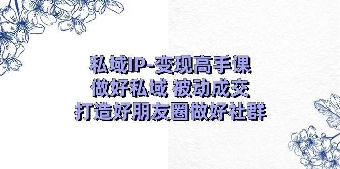 私域IP-变现高手课：做好私域 被动成交，打造好朋友圈做好社群（18节）