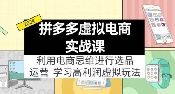 拼多多虚拟电商实战课：利用电商思维进行选品+运营，学习高利润虚拟玩法